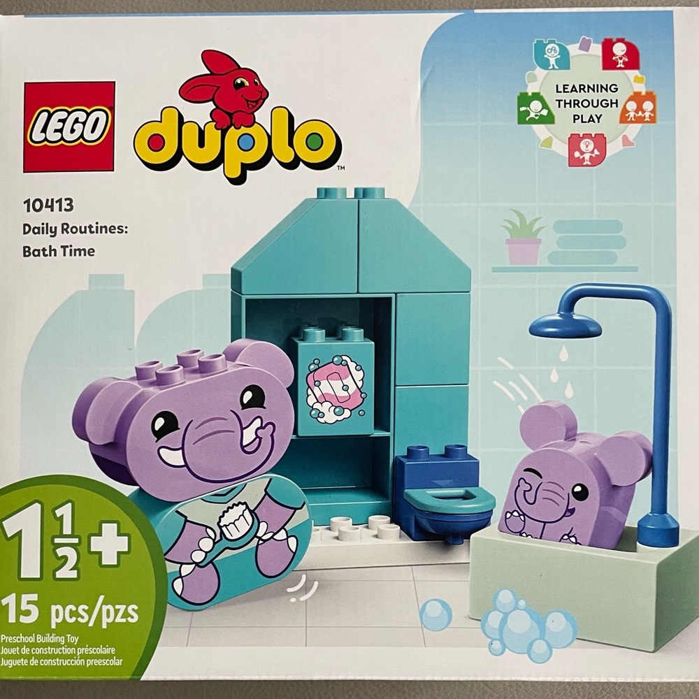 LEGO DUPLO 10413 Daily Routines: Bath Time - Toddler Lego Bath Play Set 15 Pcs